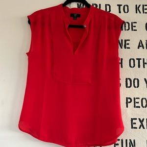 JCrew 365 Red Crepe Sleeveless Shirt XS